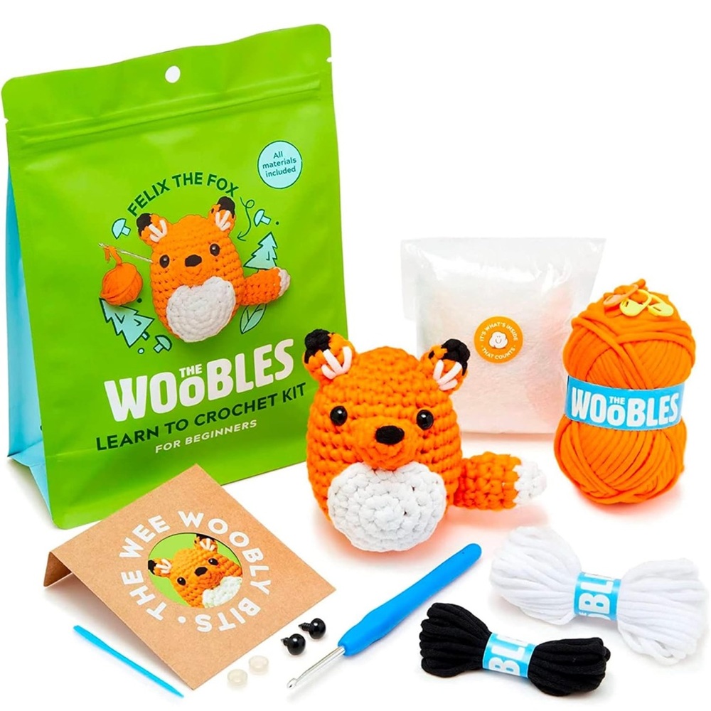 The Woobles Felix the Fox Crochet Kit - Orange